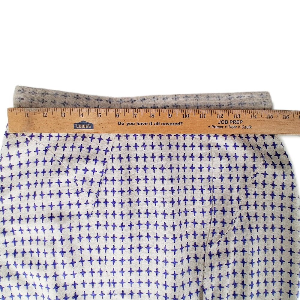 Jasmin Shokrian Silk Pencil Skirt Blue Embroidered Plus Sign 2 Piece Lot SZ 10 L - Picture 11 of 16